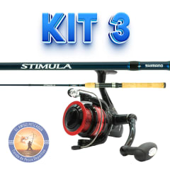 KIT 3 CAÑA SHIMANO STIMULA 1.8MT + CARRETE BLACKBERRY 1000