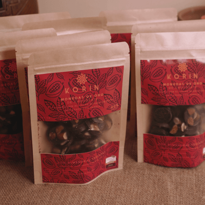 MONEDAS DE ORO CON ALMENDRAS TOSTADAS 60% CACAO