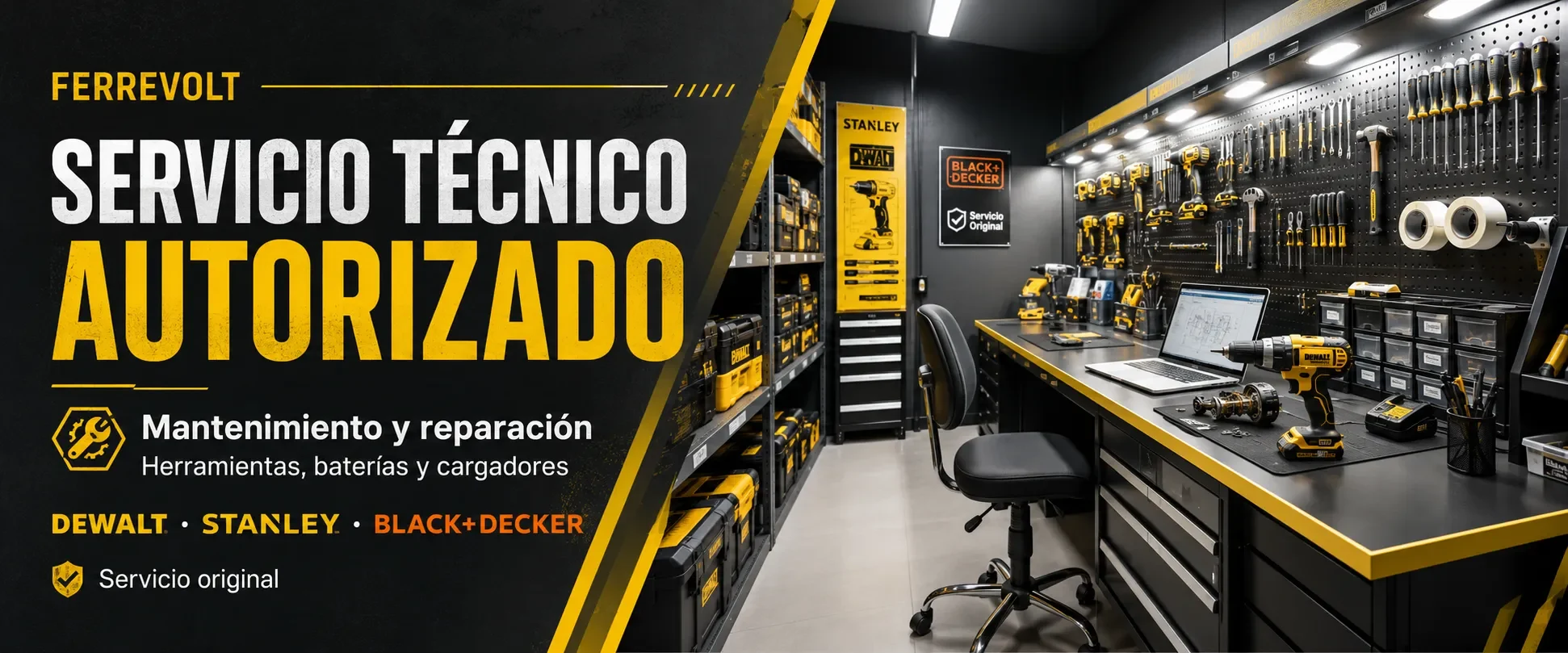 Ferrevolt – Servicio técnico autorizado: mantenimiento y reparación de herramientas, baterías y cargadores DeWalt, Stanley y Black+Decker