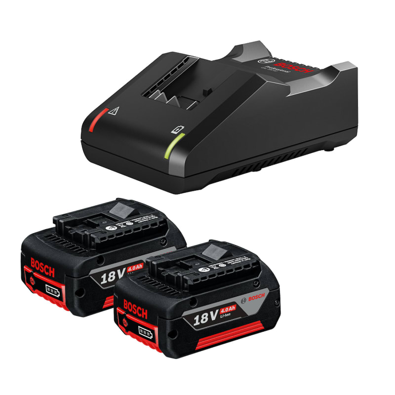 Kit 2 Baterías Ion de Litio GBA 18V 4.0Ah + Cargador Rápido GAL 18V-40 ProCORE BOSCH 1600A02RM80001
