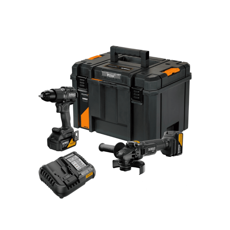 Kit Taladro Percutor + Esmeril Angular 125mm Brushless 20V XR Edición McLaren DEWALT DCK2223MP2T-B2
