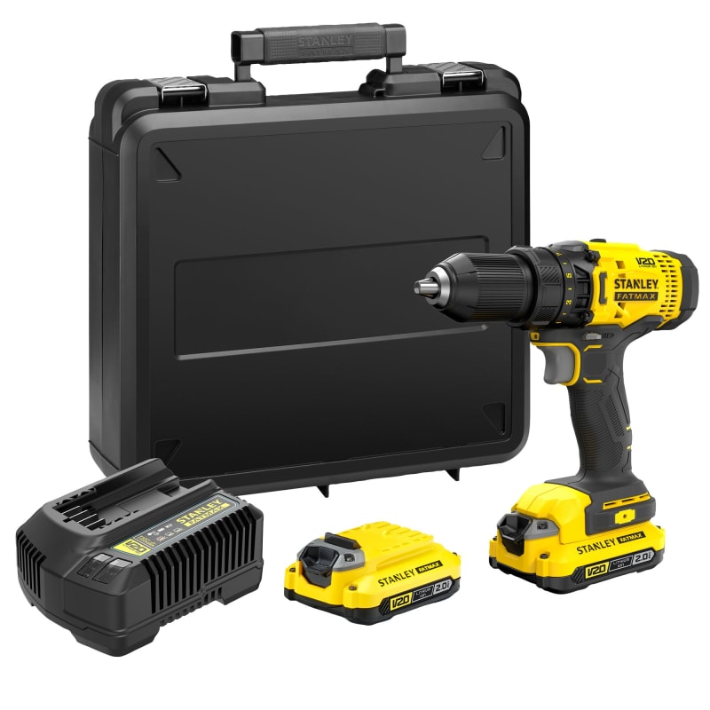 Kit Taladro Atornillador De 13 mm Inalámbrico 20v STANLEY SCD700C2K1