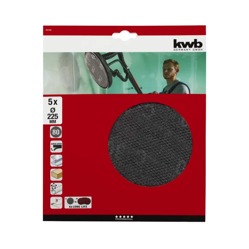 Set De 5 Lijas Abrasiva Grano 80 KWB 494915081