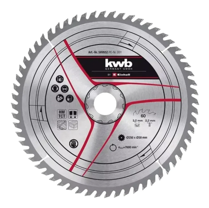 Disco De Corte 250 mm X 30 mm 60 Dientes KWB 495895521