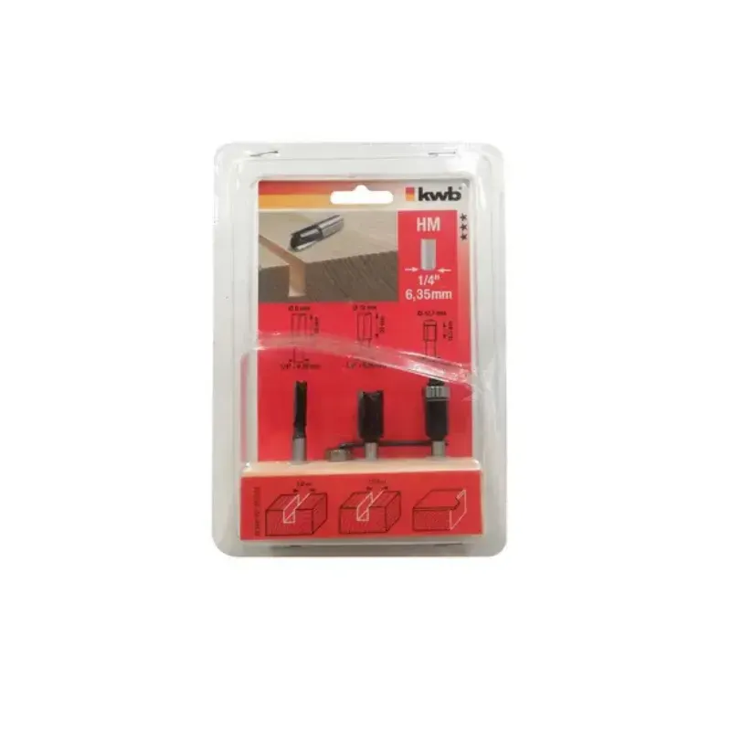 Set 3 Fresas Rectas 1/4'' KWB 497570101