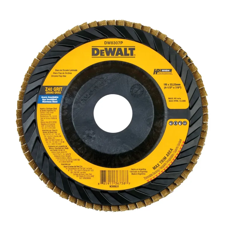 Disco Traslapado Dw Zirconia 115 mm Z40 DEWALT DW8307-BR1