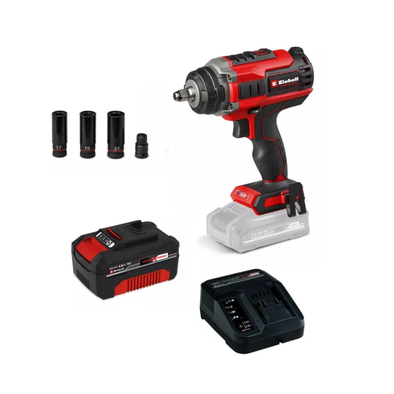 Kit De Llave Impacto Mas Bateria De 4ah Y Cargador 18v EINHELL 4510070/45120421