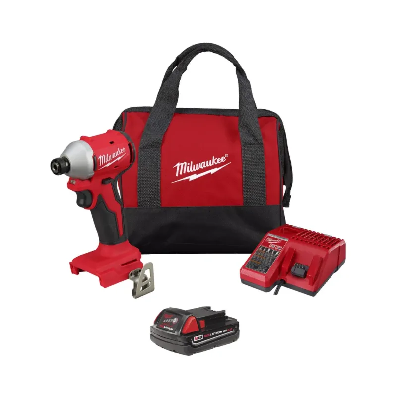 Kit Atornillador De Impacto Compacto Inalámbrico 1/4