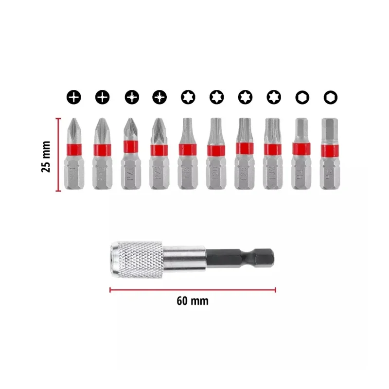Set de Puntas 11 Piezas con Portapuntas Magnético de Cambio Rápido 25 mm Pocket Set EINHELL 491186631