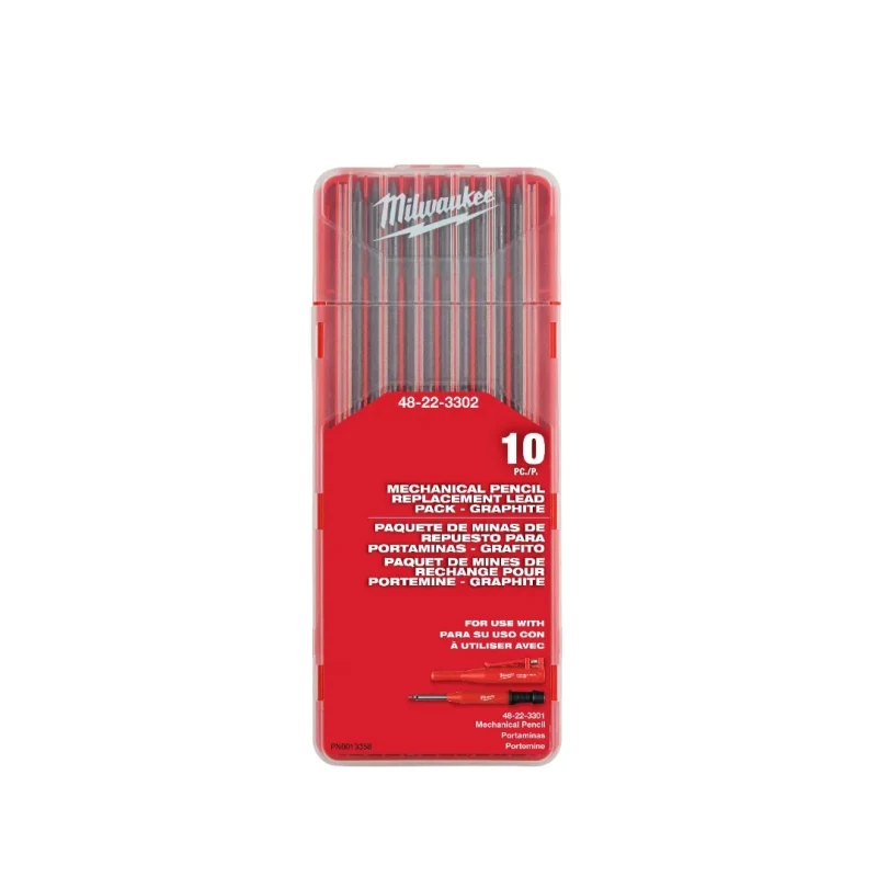 Pack de Minas de Repuesto para Lápiz Mecánico Grafito 10 piezas MILWAUKEE 48-22-33021