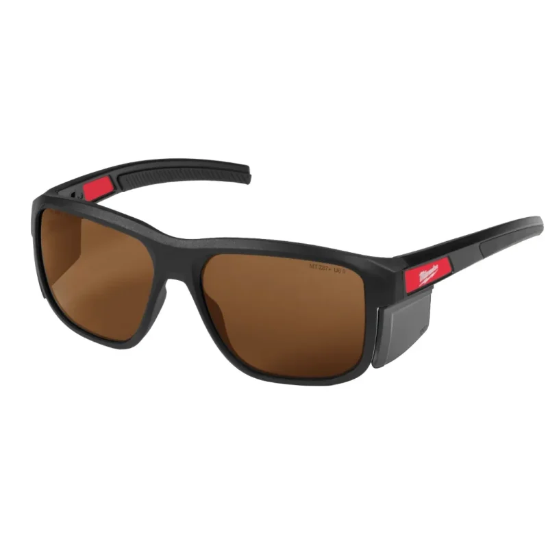 Lentes de Seguridad Marco Completo con Protectores Laterales Extraíbles Lentes Café Antirrayas MILWAUKEE 48-73-25161