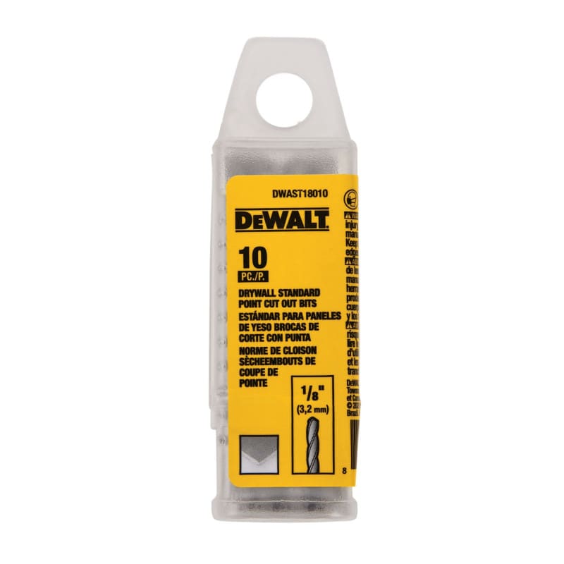 Juego de Brocas Corte Para Drywall 3,2 Mm 10 Pzas DEWALT DWAST180101