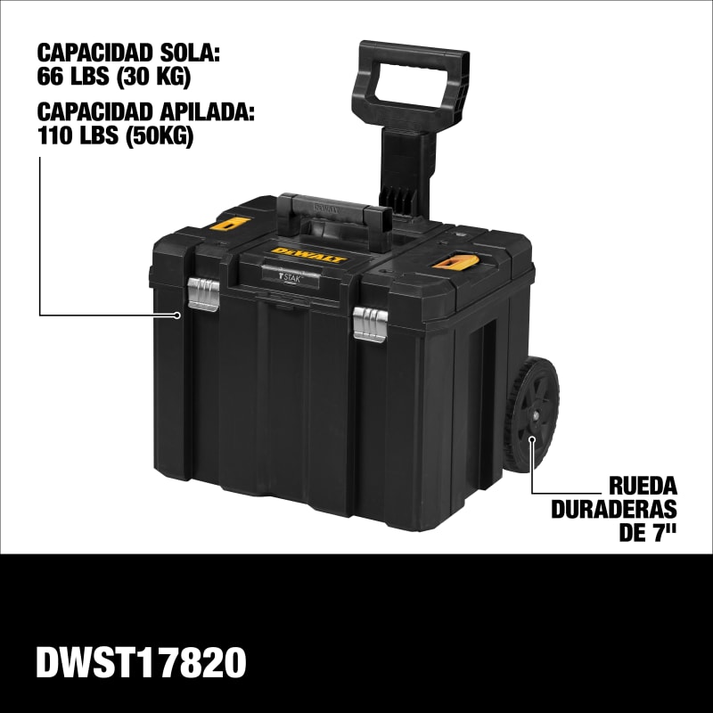 Caja Móvil con Ruedas 55L IP54 TSTAK DEWALT DWST83347-12