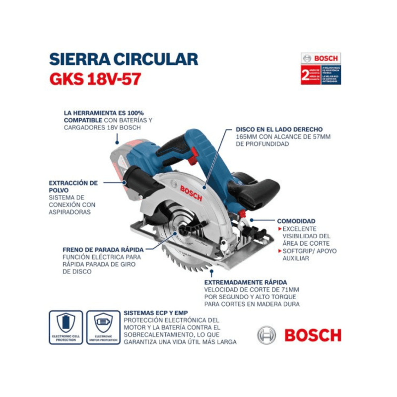 Sierra circular inalámbrica 6 1/2
