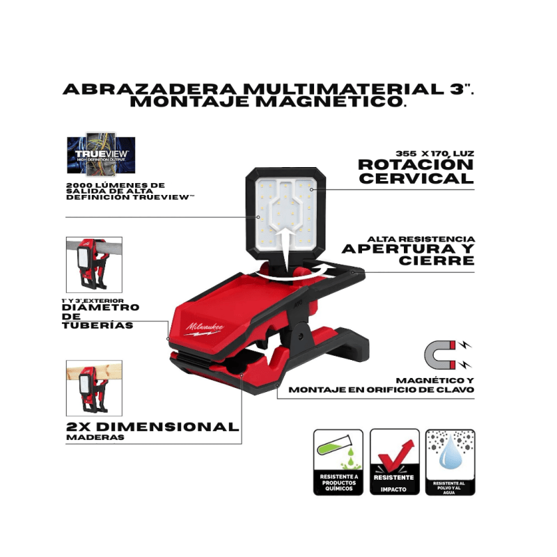 Reflector Con Pinza M18 Rover MILWAUKEE 2358-202