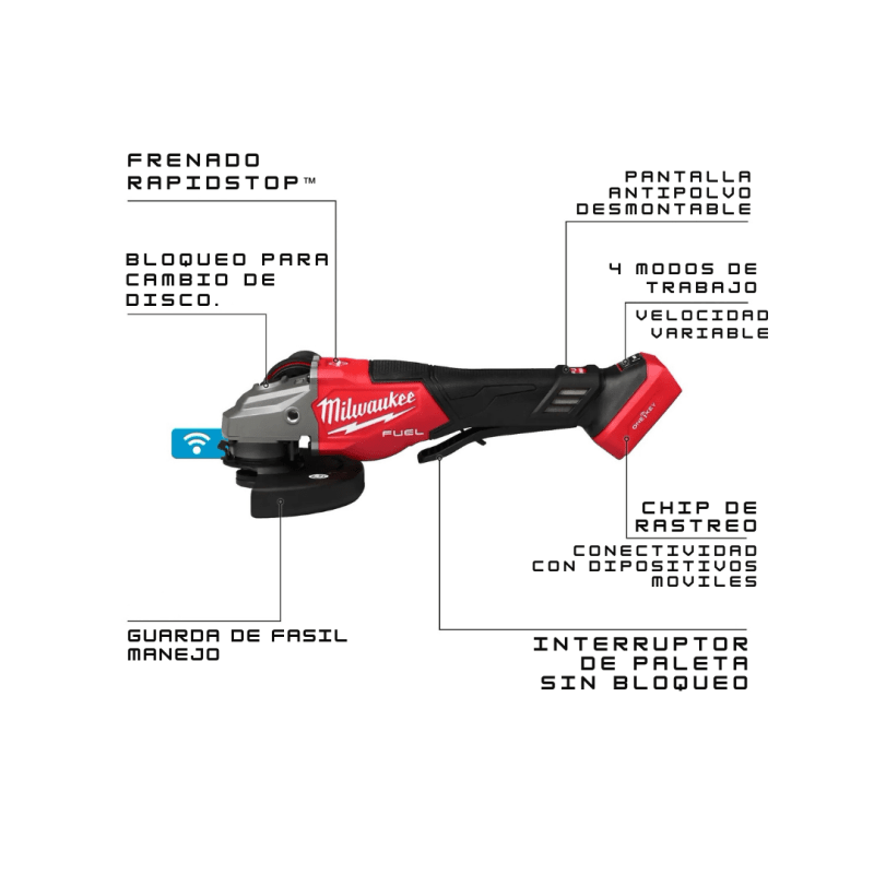 Esmeril Angular Inalámbrico M18 FUEL 4-1/2