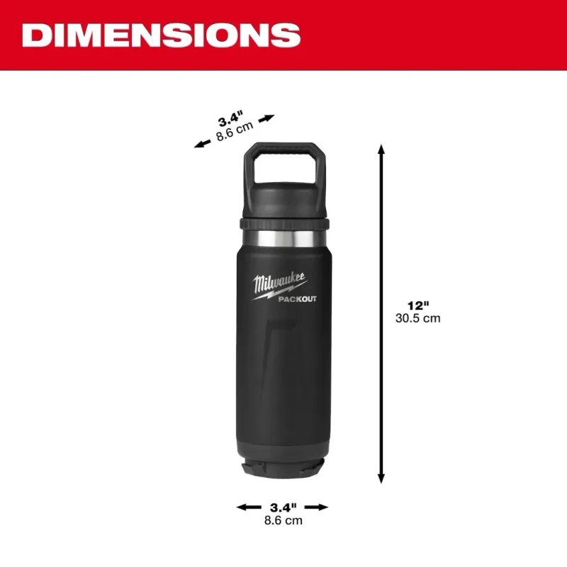 Botella Térmica Aislada 24 oz con Tapa Chug PACKOUT MILWAUKEE 48-22-8396B2