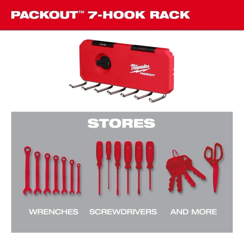 Rack PACKOUT 7 Ganchos MILWAUKEE 48-22-83292