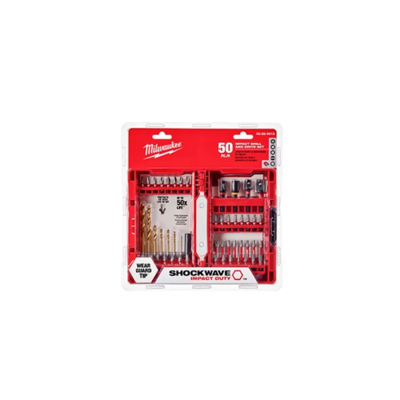 Set Taladrar y Atornillar SHOCKWAVE Impact Duty 50 Piezas MILWAUKEE 48-32-40132