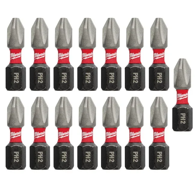 Set 15 Puntas PH2 25 mm MILWAUKEE 48-32-50042