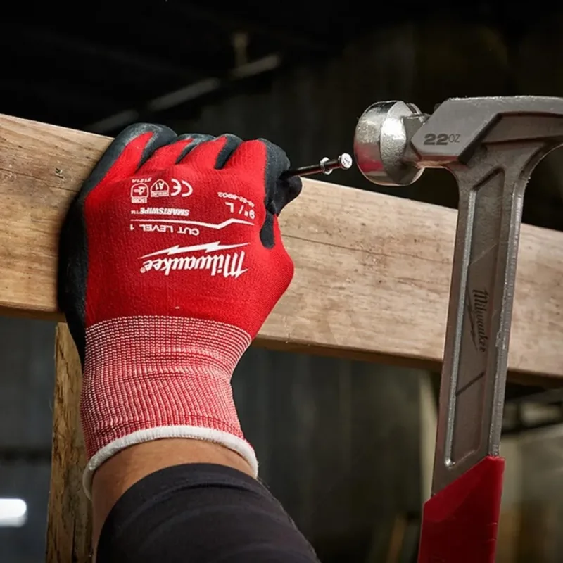 Guantes Bañados en Nitrilo Anticorte Nivel A1 Talla M MILWAUKEE 48-22-8901B2