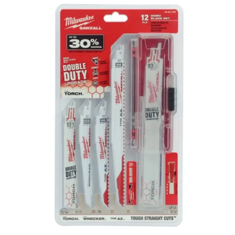 Set 12 Hojas SAWZALL Demolición Bi-Metal MILWAUKEE 49-22-11292