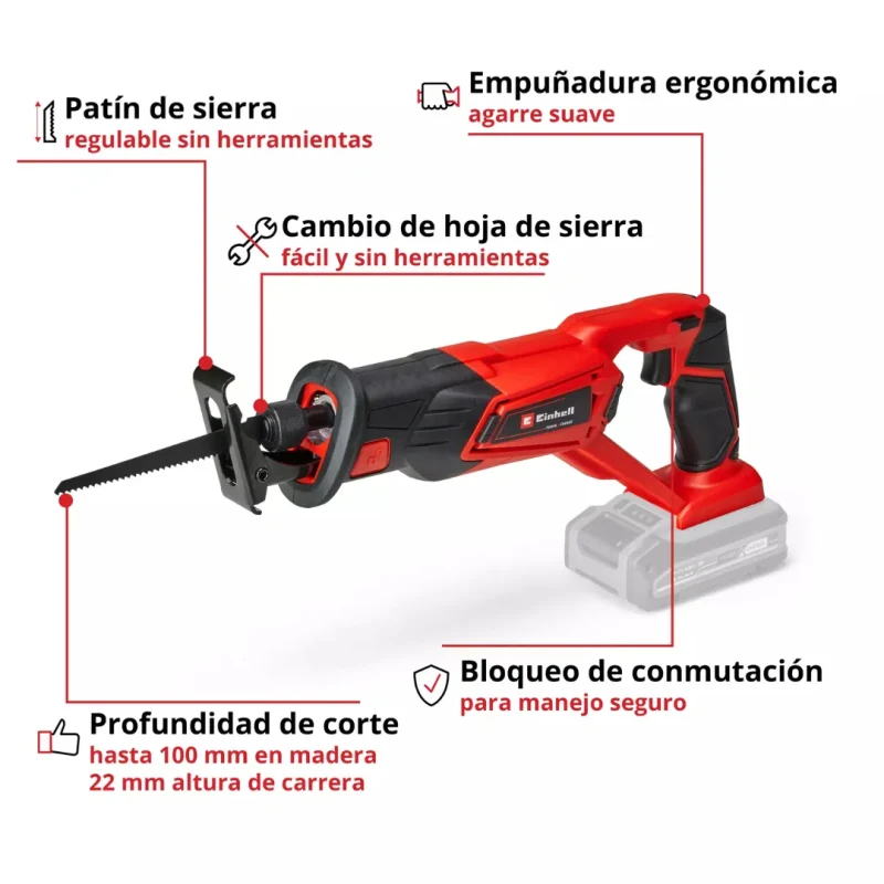 Sierra Sable Inalámbrica 18v EINHELL 43263002