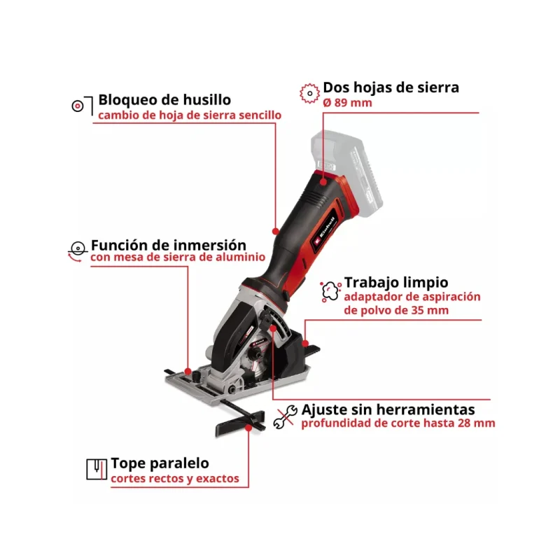 Mini Sierra Circular Inalámbrica 3-1/2