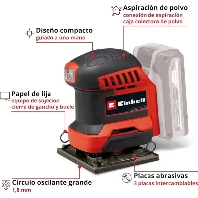 Lijadora De Palma Inalámbrica 18v Power X-change EINHELL 44607303