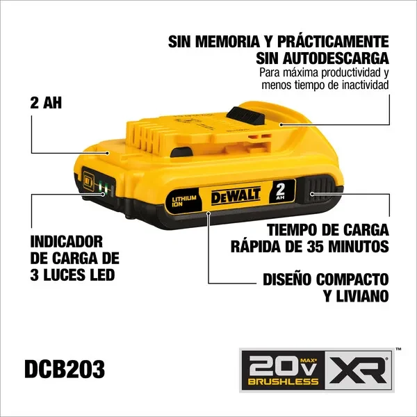 Batería De Litio 2ah 20v DEWALT DCB203-B32
