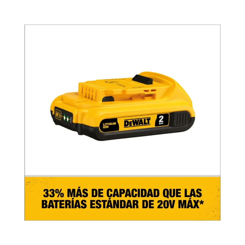 Paquete de 2 baterías de 2.0Ah y cargador DEWALT DCB203C2-B22