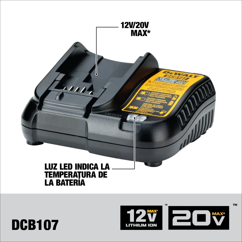 Kit Atornillador Drywall Con 2 Batería Y Cargador Inalambrico 20v Xr DEWALT DCF630D2-B22