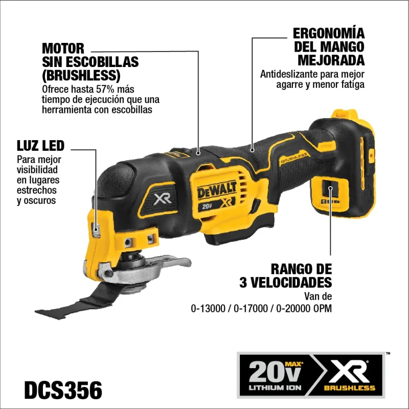 Multiherramienta Inalambrico 20v Xr DEWALT DCS356B2