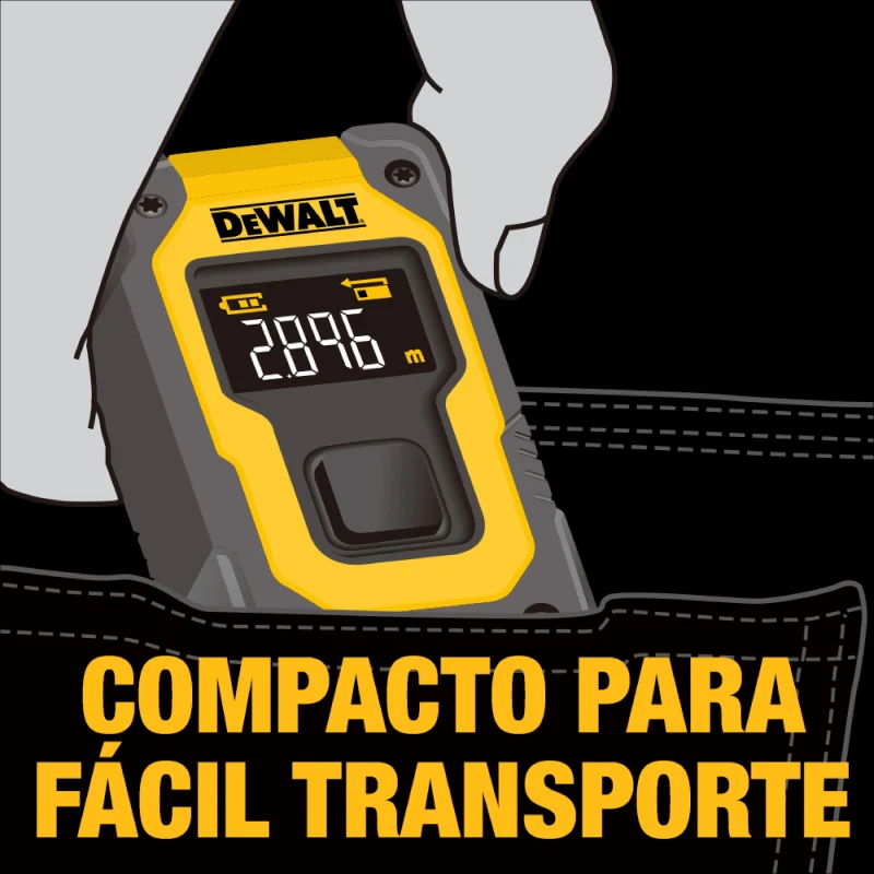 Medidor Láser De Distancia De 16 Metros Atomic Compact Series DEWALT DW055PL2