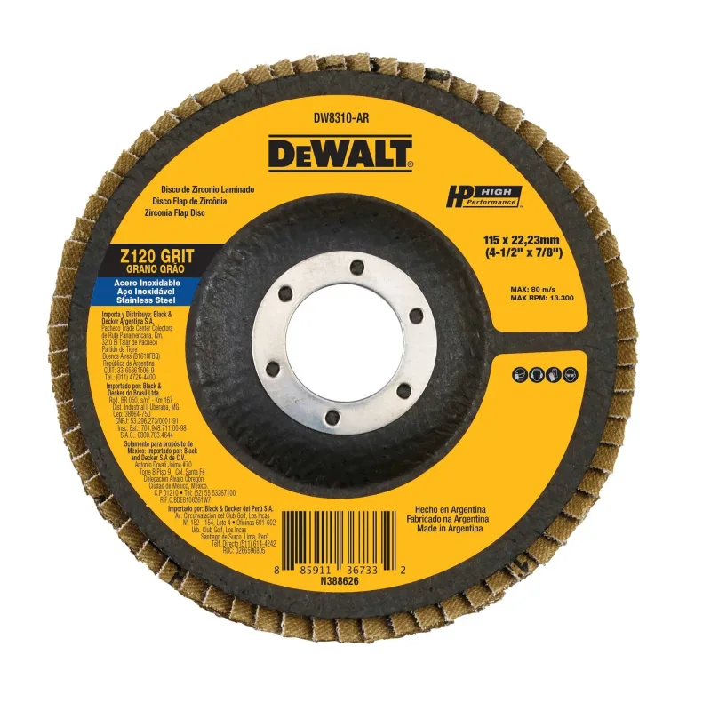 Disco Traslapado Dw Zirconia 115 mm Z120 DEWALT DW8310-BR1
