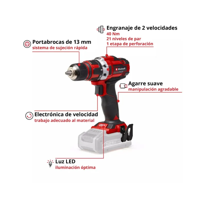 Kit Taladro Atornillador De 13 mm Mas Batería Y Cargador 18v EINHELL 4513925/ 45120972