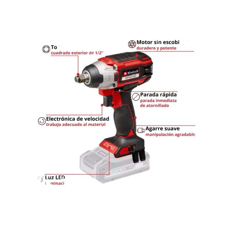 Kit Llave De Impacto Mas Batería De 4.0ah Y Cargador 18v EINHELL 4510080/45120422