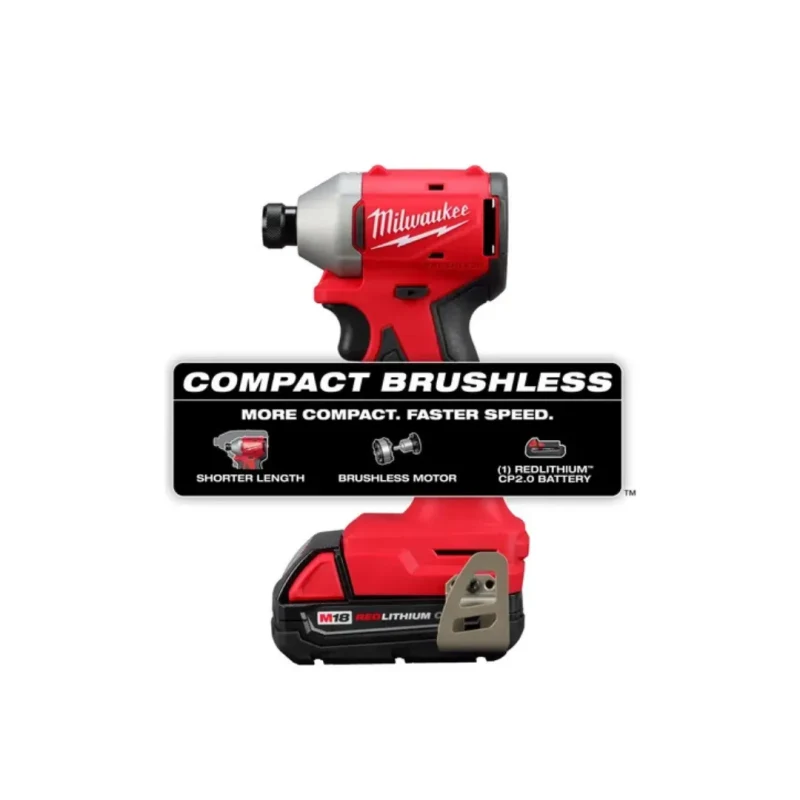 Kit Atornillador De Impacto Compacto Inalámbrico 1/4