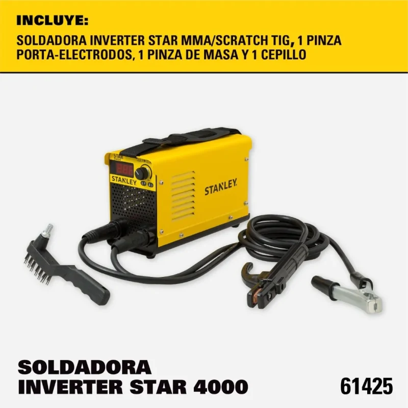Soldadora Inverter 160A MMA / TIG Scratch Star 4000 STANLEY 61425-B2C2
