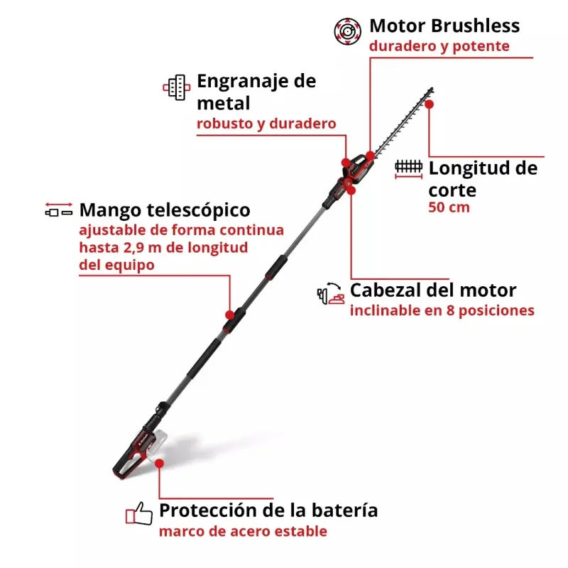 Cortaseto de Altura Telescópico  Brushless 18V Power X-Change EINHELL 34109722