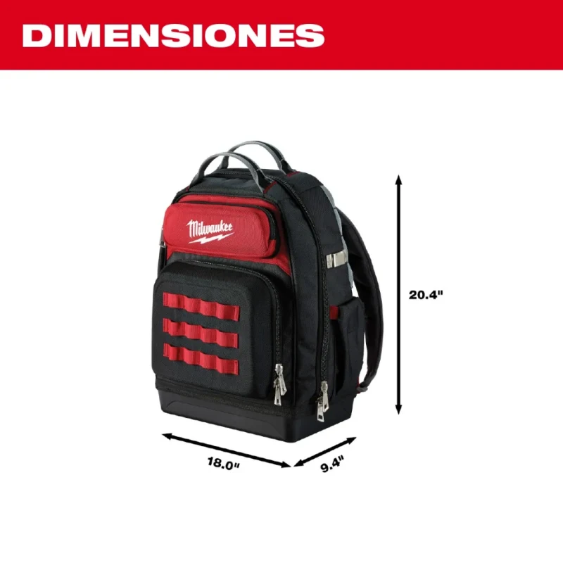 Mochila Jobsite Ultimate 48 Bolsillos 1680D Negro/Rojo MILWAUKEE 48-22-82012