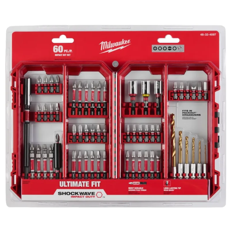 Juego de Puntas y Brocas Shockwave Impact Duty 60 Piezas MILWAUKEE 48-32-40972