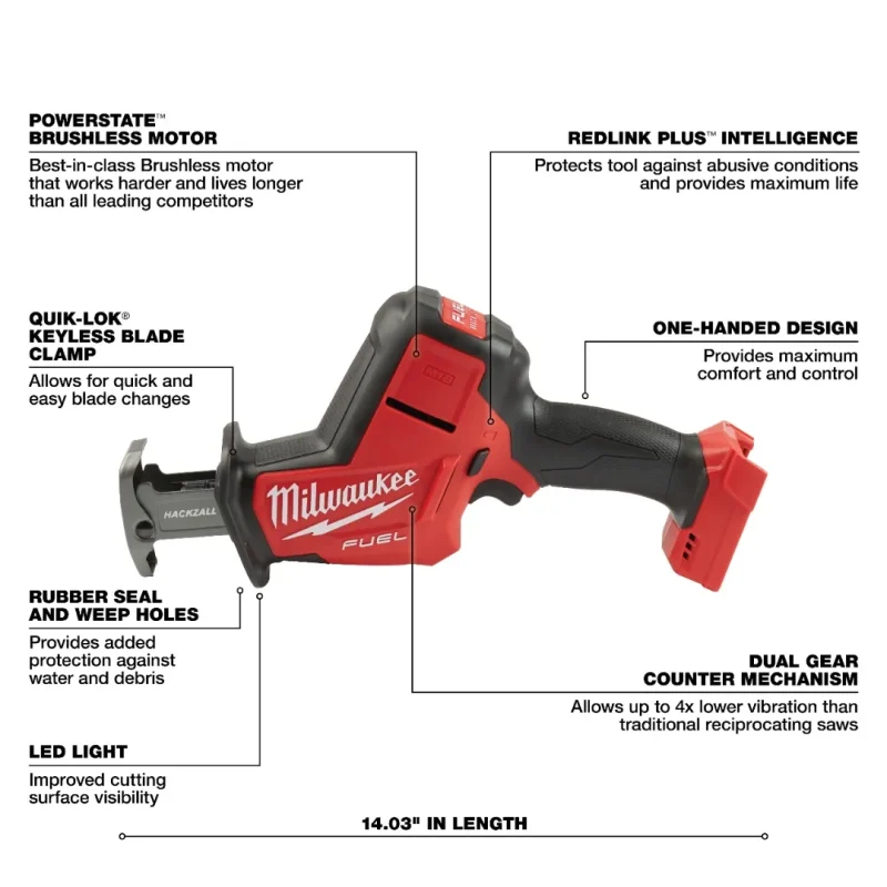 Sierra Sable Compacta HACKZALL® Una Mano FUEL M18 MILWAUKEE 2719-202