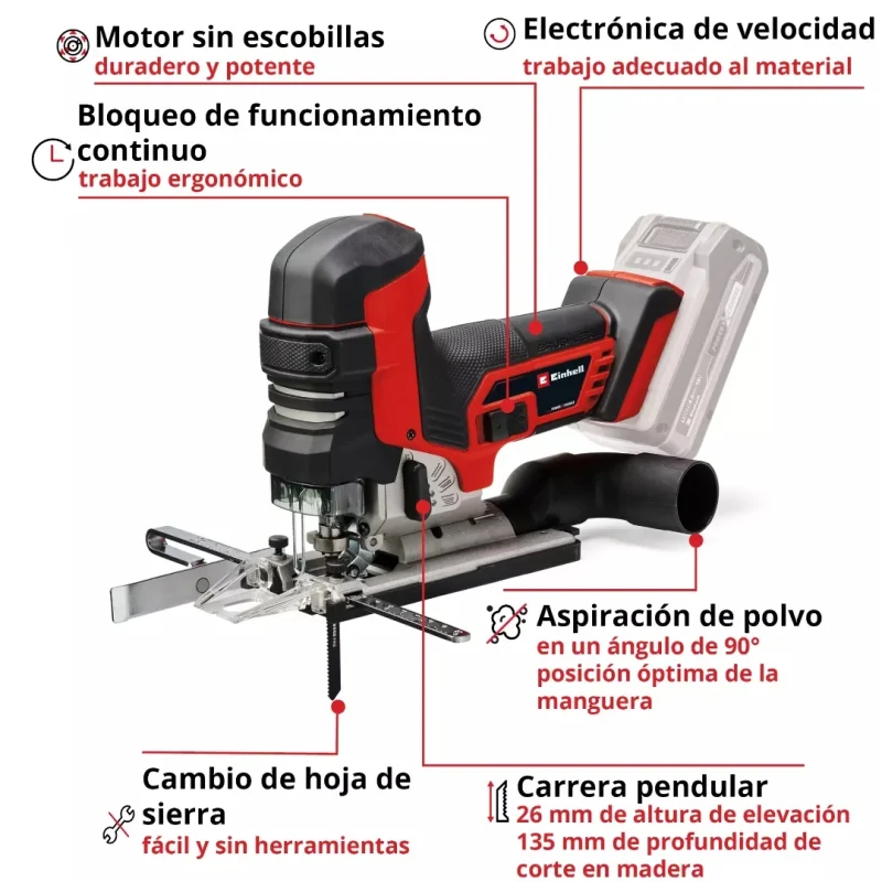 Sierra Caladora 135mm Brushless 18V Power X-Change EINHELL 43212652
