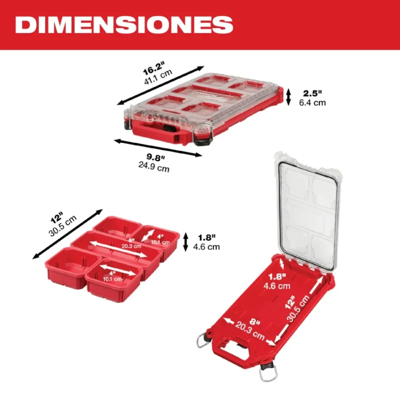 Organizador Compacto de Perfil Bajo PACKOUT™ MILWAUKEE 48-22-84362