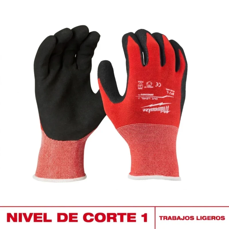 Guantes de Trabajo Nitrilo Nivel de Corte 1 Talla S Pack  MILWAUKEE 48-22-8900E2