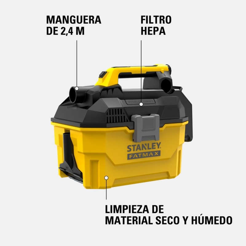 Aspiradora Hepa Humedo Y Seco 20v| Incluye Manguera De 2.4M2