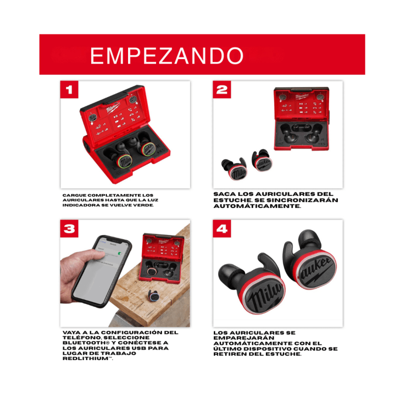 Audífonos Inalámbricos USB Bluetooth REDLITHIUM™ MILWAUKEE 2191-213