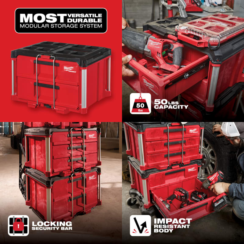 Caja de Herramientas con 2 Cajones PACKOUT MILWAUKEE 48-22-84423