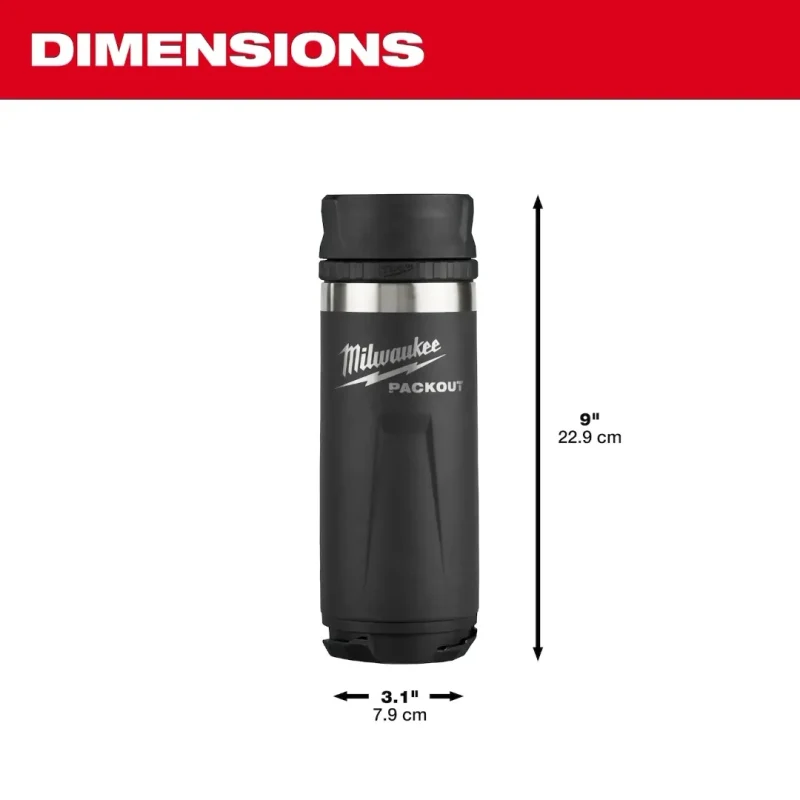 Botella Térmica 18 oz PACKOUT MILWAUKEE 48-22-8395B3